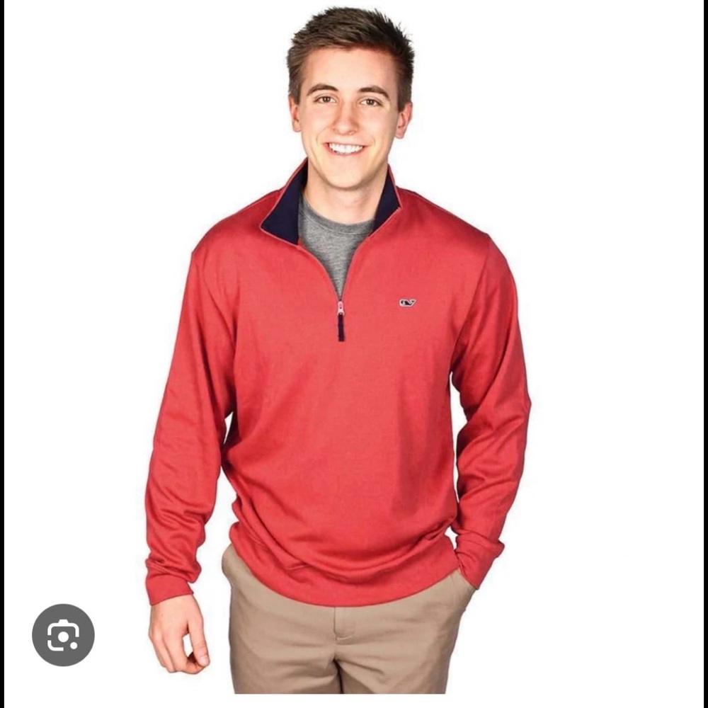Vineyard Vines Saltwater 1/4 Zip Pima cotton preppy pullover sweater size small